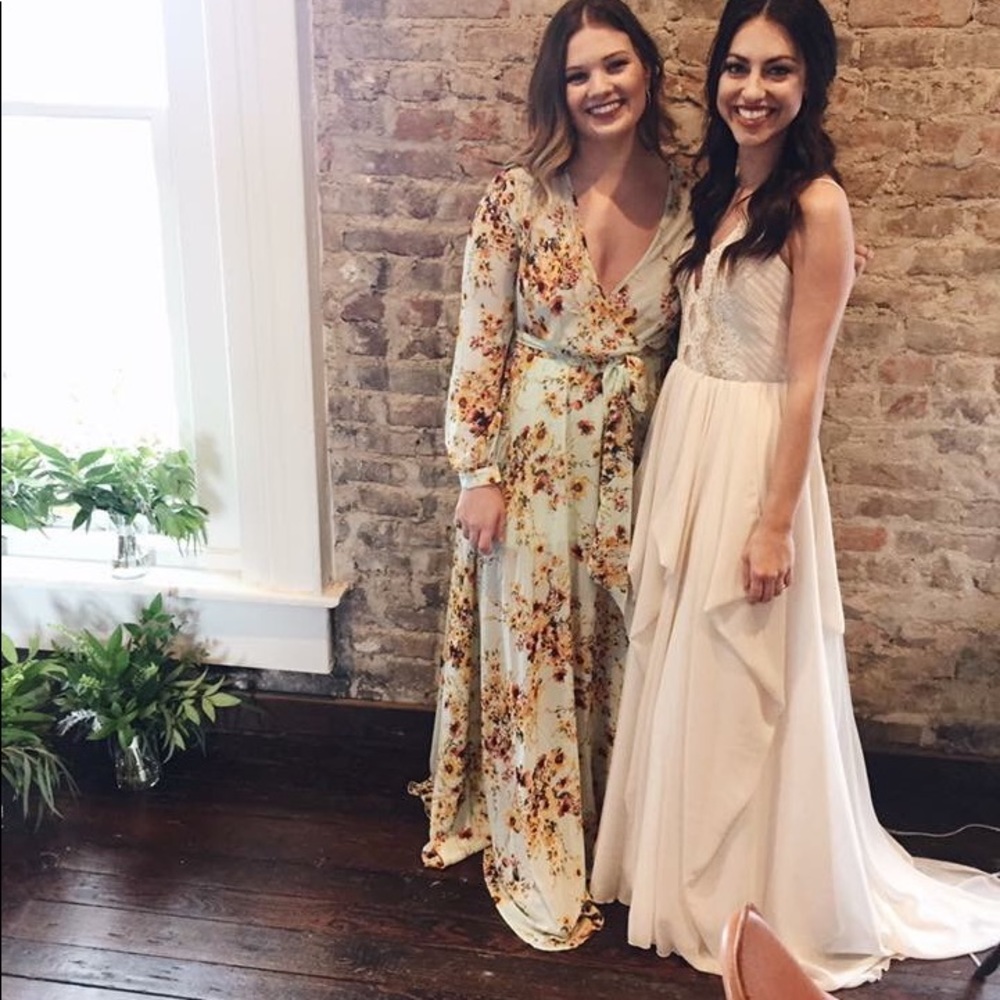 Teal floral maxi dress